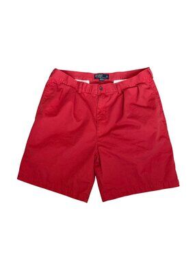Polo Ralph Lauren Short Mens Size 38 Cotton Tyler Nantucket Red Pleated Front